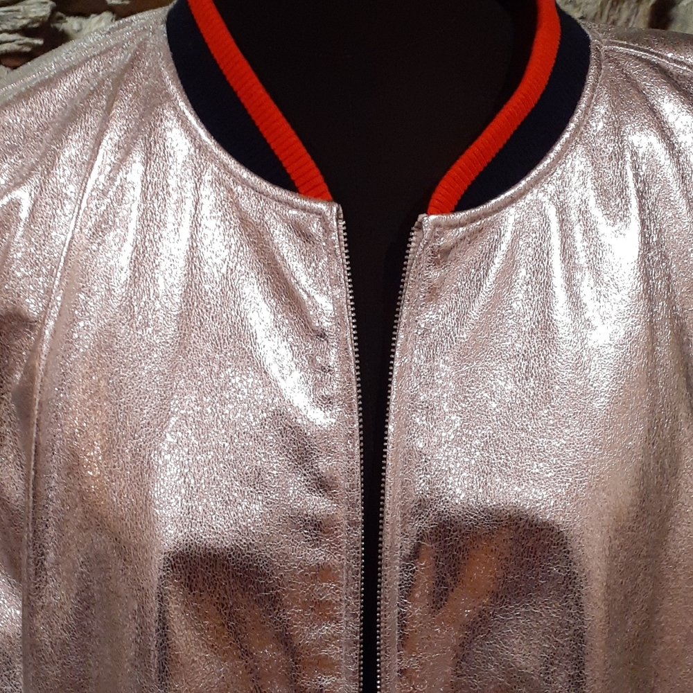 Eloquii Silver Bomber Jacket - image 3